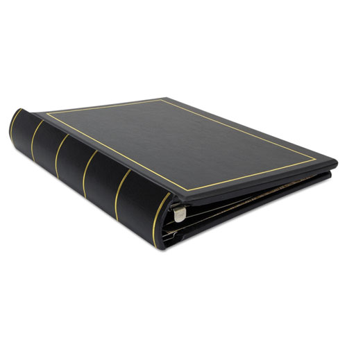 Picture of Looseleaf Corporation Minute Book, 1-Subject, Unruled, Black/Gold Cover, (250) 11 x 8.5 Sheets