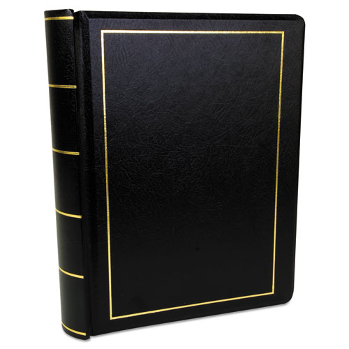 Picture of Looseleaf Corporation Minute Book, 1-Subject, Unruled, Black/Gold Cover, (250) 11 x 8.5 Sheets