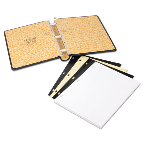 Picture of Looseleaf Corporation Minute Book, 1-Subject, Unruled, Black/Gold Cover, (250) 11 x 8.5 Sheets