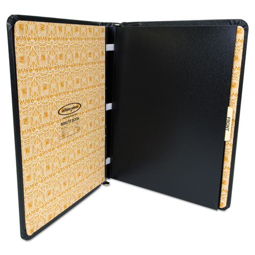 Picture of Looseleaf Corporation Minute Book, 1-Subject, Unruled, Black/Gold Cover, (250) 11 x 8.5 Sheets