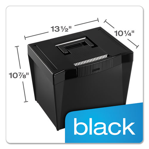 Picture of Portable Letter Size File Box, Letter Files, 13.5" x 10.25" x 10.88", Black