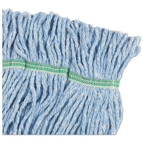 Picture of Super Loop Wet Mop Head, Cotton/Synthetic Fiber, 5" Headband, Medium Size, Blue, 12/Carton