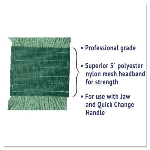 Picture of Super Loop Wet Mop Head, Cotton/Synthetic Fiber, 5" Headband, Medium Size, Green