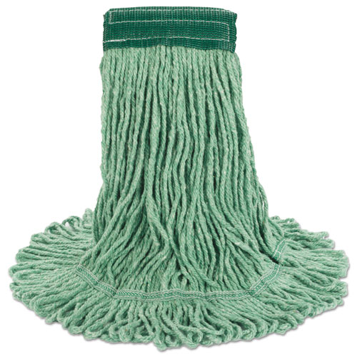 Picture of Super Loop Wet Mop Head, Cotton/Synthetic Fiber, 5" Headband, Medium Size, Green