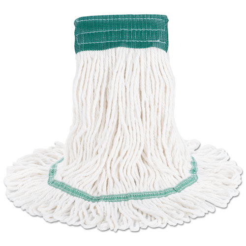 Picture of Super Loop Wet Mop Head, Cotton/Synthetic Fiber, 5" Headband, Medium Size, White