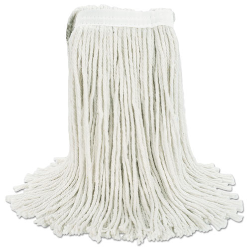 Picture of Premium Cut-End Wet Mop Heads, Cotton, 24oz, White, 12/Carton