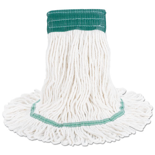 Picture of Super Loop Wet Mop Head, Cotton/Synthetic Fiber, 5" Headband, Medium Size, White, 12/Carton