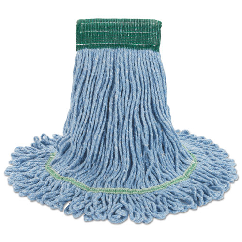 Picture of Super Loop Wet Mop Head, Cotton/Synthetic Fiber, 5" Headband, Medium Size, Blue