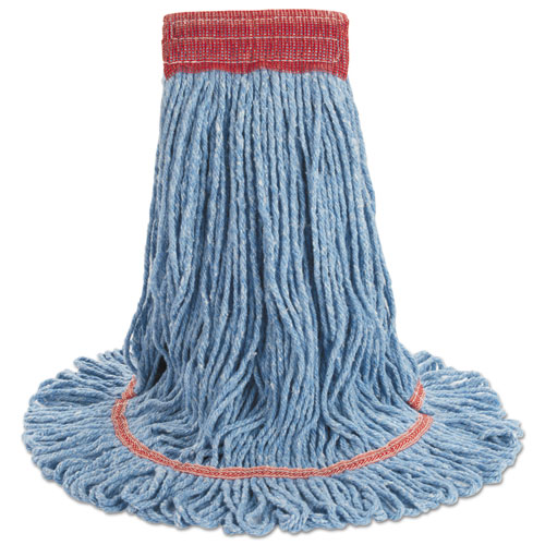 Picture of Super Loop Wet Mop Head, Cotton/Synthetic Fiber, 5" Headband, Large Size, Blue