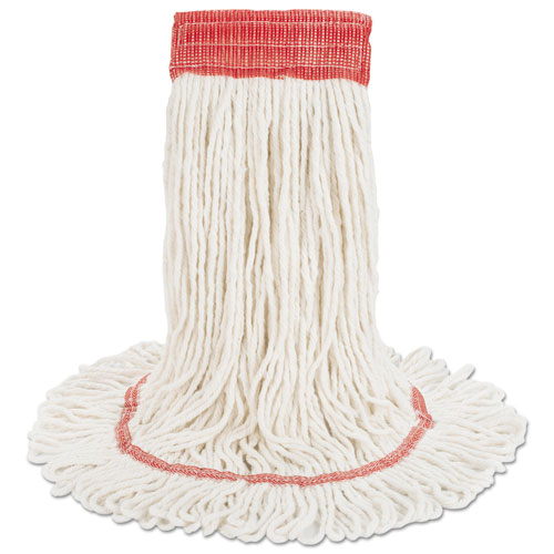 Picture of Super Loop Wet Mop Head, Cotton/Synthetic Fiber, 5" Headband, Large Size, White, 12/Carton