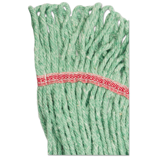 Picture of Super Loop Wet Mop Head, Cotton/Synthetic Fiber, 5" Headband, Large Size, Green, 12/Carton