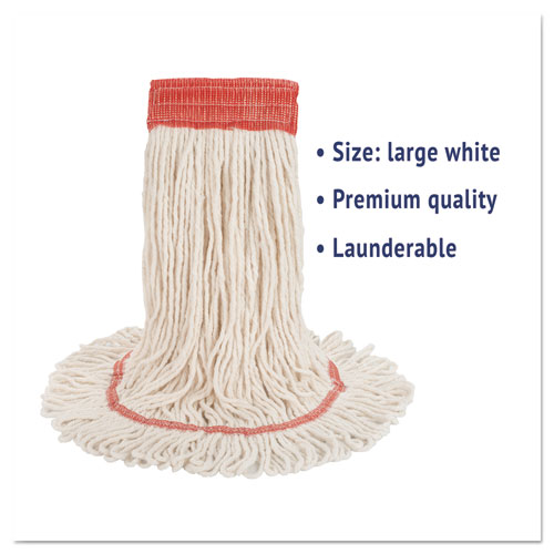 Picture of Super Loop Wet Mop Head, Cotton/Synthetic Fiber, 5" Headband, Large Size, White