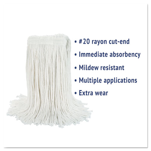 Picture of Cut-End Wet Mop Head, Rayon, No. 20, White