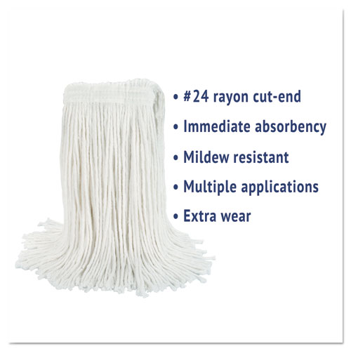 Picture of Cut-End Wet Mop Head, Rayon, No. 24, White, 12/Carton