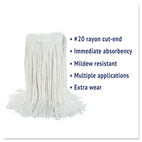 Picture of Cut-End Wet Mop Head, Rayon, No. 20, White, 12/Carton