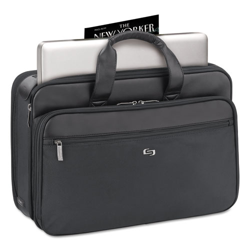 Picture of Classic Smart Strap Briefcase, Fits Devices Up to 16", Ballistic Polyester, 17.5 x 5.5 x 12, Black