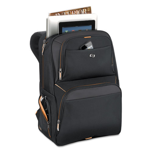 Picture of Urban Backpack, Fits Devices Up to 17.3", Polyester, 12.5 x 8.5 x 18.5, Black