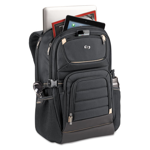 Picture of Pro Backpack, Fits Devices Up to 17.3", Polyester, 12.25 x 6.75 x 17.5, Black