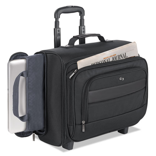 Picture of Classic Rolling Overnighter Case, Fits Devices Up to 15.6", Ballistic Polyester, 16.14 x 6.69 x 13.78, Black