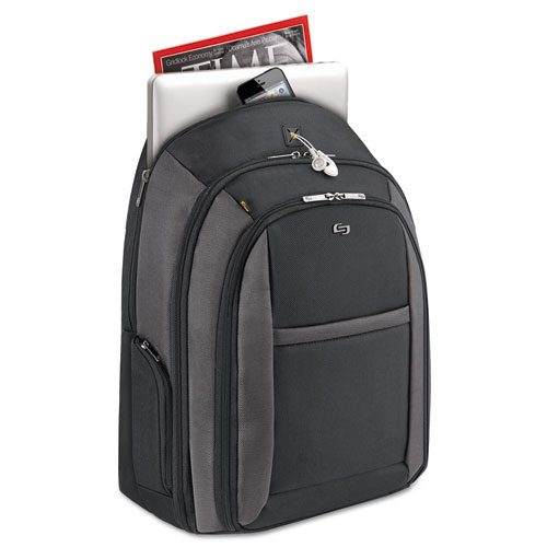 Picture of Pro CheckFast Backpack, Fits Devices Up to 16", Ballistic Polyester, 13.75 x 6.5 x 17.75, Black