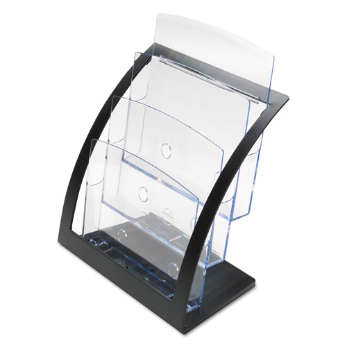 Picture of 3-Tier Literature Holder, Leaflet Size, 11.25w x 6.94d x 13.31h, Black