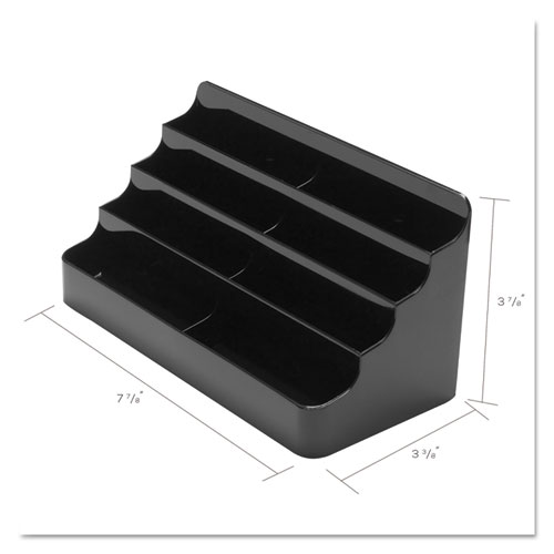 Picture of 8-Tier Recycled Business Card Holder, Holds 400 Cards, 7.88 x 3.88 x 3.38, Plastic, Black