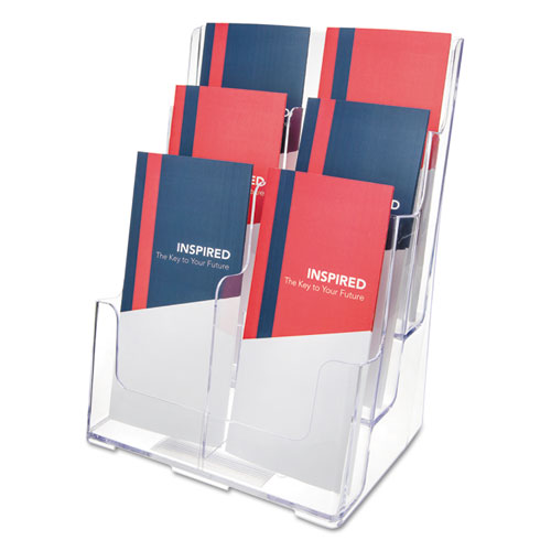 Picture of 6-Compartment DocuHolder, Leaflet Size, 9.63w x 6.25d x 12.63h, Clear