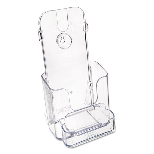 Picture of DocuHolder for Countertop/Wall-Mount w/Card Holder, 4.38w x 4.25d x 7.75h, Clear