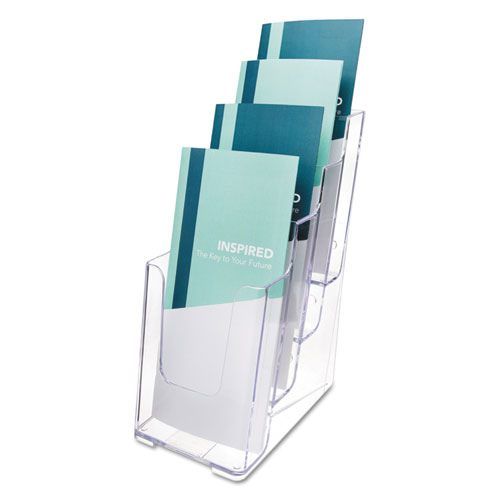 Picture of 4-Compartment DocuHolder, Leaflet Size, 4.88w x 6.13d x 10h, Clear