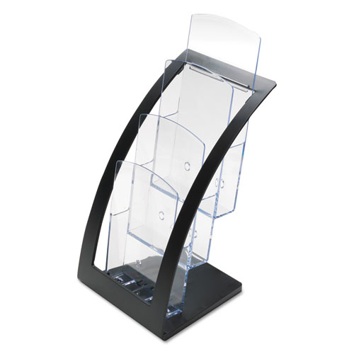 Picture of 3-Tier Literature Holder, Leaflet Size, 6.75w x 6.94d x 13.31h, Black