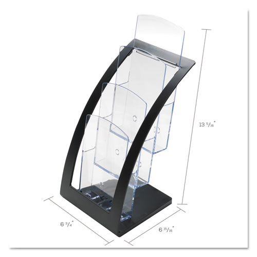 Picture of 3-Tier Literature Holder, Leaflet Size, 6.75w x 6.94d x 13.31h, Black