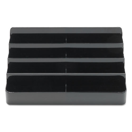 Picture of 8-Tier Recycled Business Card Holder, Holds 400 Cards, 7.88 x 3.88 x 3.38, Plastic, Black