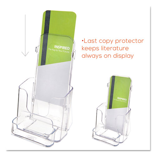 Picture of DocuHolder for Countertop/Wall-Mount w/Card Holder, 4.38w x 4.25d x 7.75h, Clear