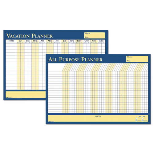 100%25+Recycled+All-Purpose%2FVacation+Planner%2C+36+x+24%2C+White%2FBlue%2FYellow+Surface