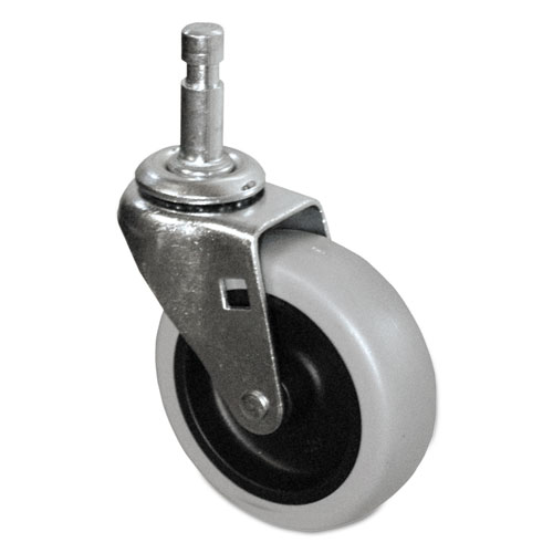 Picture of Mop Bucket/Wringer Replacement Caster, Grip Ring Type C Stem, 3" Wheel, Black/Gray/Silver