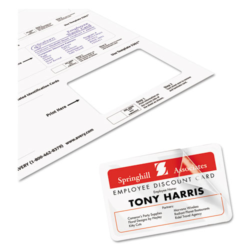 Picture of Laminated Laser/Inkjet ID Cards, 2 1/4 x 3 1/2, White, 30/Box