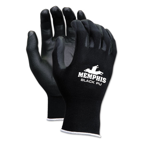 Picture of Economy PU Coated Work Gloves, Black, X-Large, Dozen