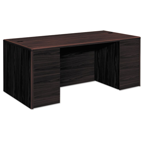 Picture of 10700 Series Double Pedestal Desk with Full-Height Pedestals, 72" x 36" x 29.5", Mahogany
