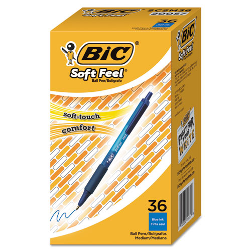 Soft+Feel+Ballpoint+Pen+Value+Pack%2C+Retractable%2C+Medium+1+Mm%2C+Blue+Ink%2C+Blue+Barrel%2C+36%2Fpack