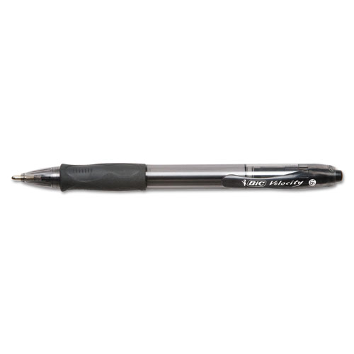 Picture of Velocity Atlantis Bold Retractable Ballpoint Pen, 1.6mm, Black Ink, Smoke Barrel, Dozen