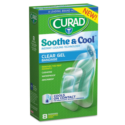 Picture of Soothe and Cool Clear Gel Bandages, Assorted, Clear, 8/Box