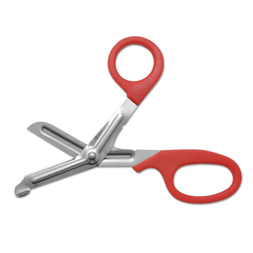 Picture of Stainless Steel Office Snips, 7" Long, 1.75" Cut Length, Red Offset Handle