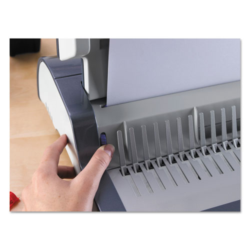 Picture of Quasar 500 Electric Comb Binding System, 500 Sheets, 16.88 x 15.38 x 5.13, Metallic Gray