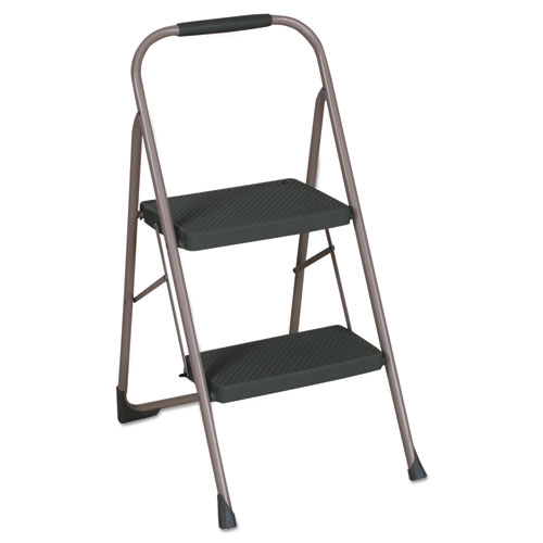 Picture of Big Step Folding Stool, 2-Step, 200 lb Capacity, 20.5" Working Height, 22" Spread, Black/Gray