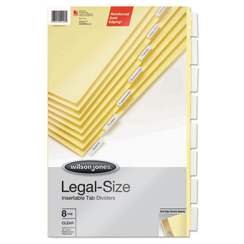 Picture of Insertable Tab Dividers, 4-Hole Punched, 8-Tab, 14 x 8.5, Buff, 1 Set