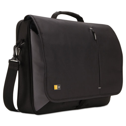 Picture of Laptop Messenger, Fits Devices Up to 17", Dobby Nylon, 3.37 x 17.75 x 13.75, Black