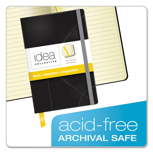 Picture of Idea Collective Journal, Hardcover with Elastic Closure, 1-Subject, Wide/Legal Rule, Black Cover, (96) 5.5 x 3.5 Sheets