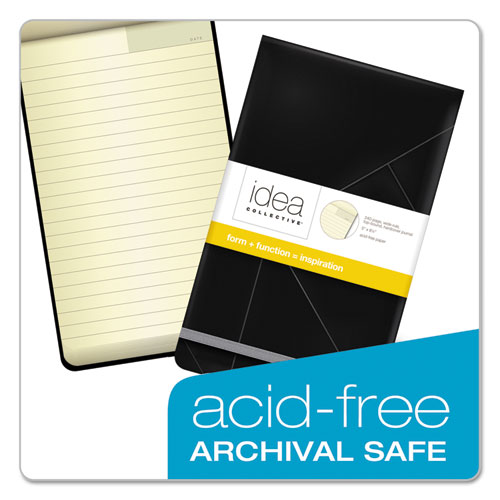 Picture of Idea Collective Journal Pad with Hard Cover, Wide/Legal Rule, Black Cover, 120 Cream 5 x 8.25 Sheets