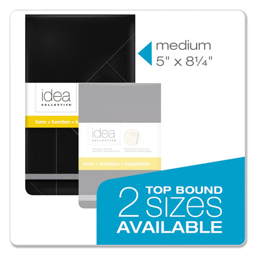Picture of Idea Collective Journal Pad with Hard Cover, Wide/Legal Rule, Black Cover, 120 Cream 5 x 8.25 Sheets