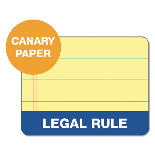 Picture of Docket Ruled Perforated Pads, Wide/Legal Rule, 50 Canary-Yellow 8.5 x 11.75 Sheets, 6/Pack